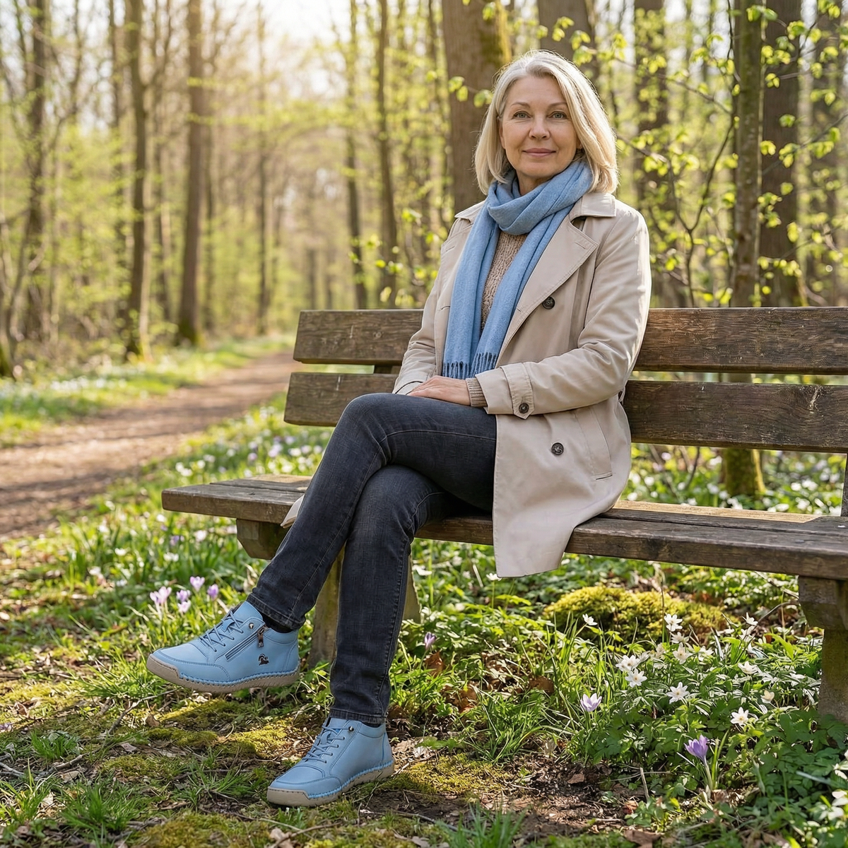 Mafalda - Sneakers comfort con zip Azzurro