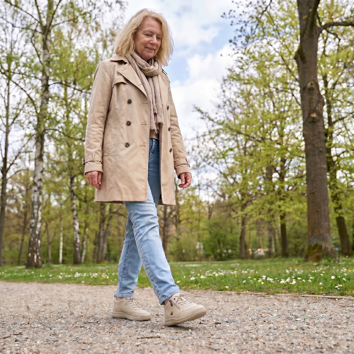 Mafalda - Sneakers comfort con zip Crema