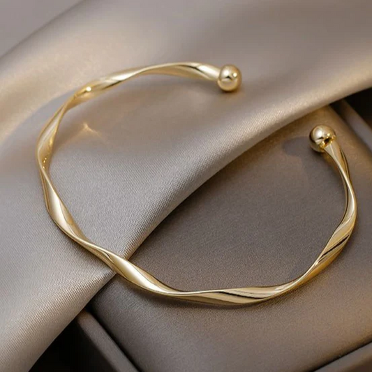 Arianna | Bracciale Rigido Dorato Elegante