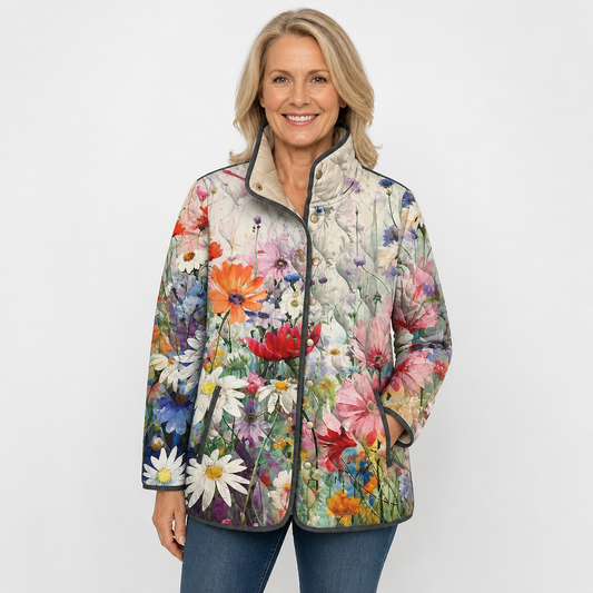 Elisabetta | Giacca Trapuntata a Fiori di Campo - Nora Valtieri