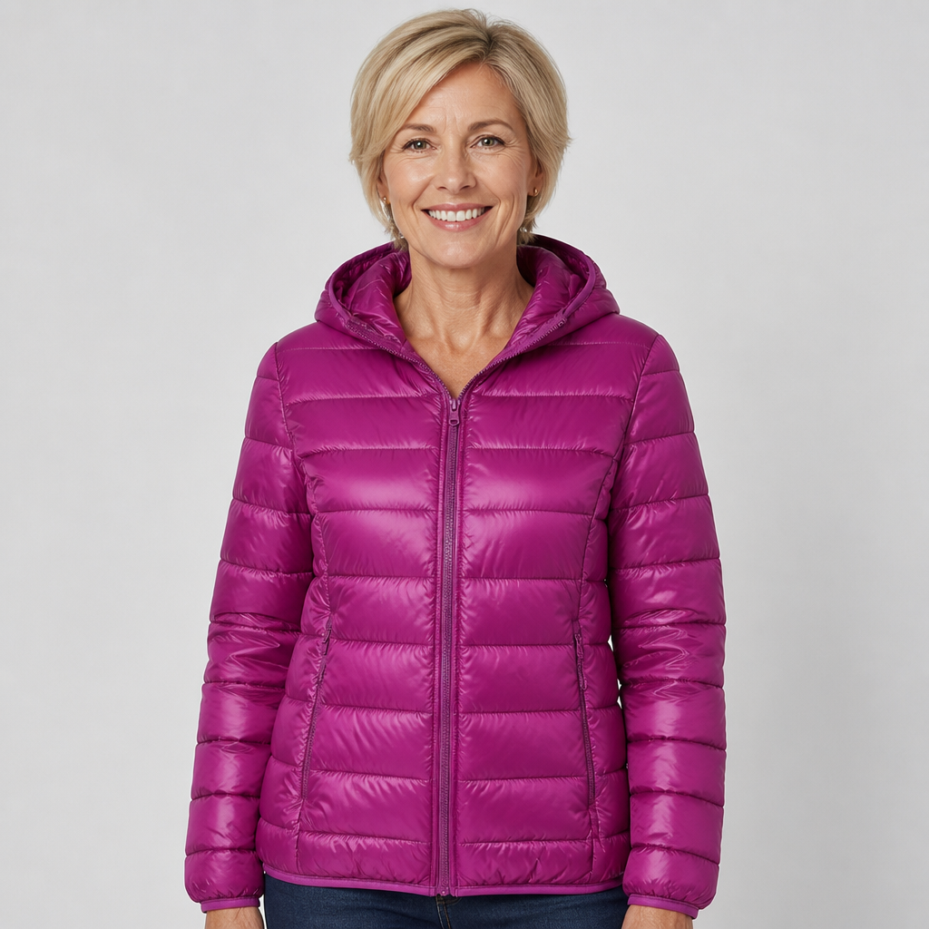 Melissa | Giacca Imbottita Leggera con Cappuccio Magenta - Nora Valtieri