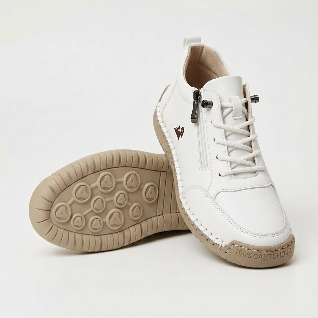 Mafalda - Sneakers comfort con zip Bianco