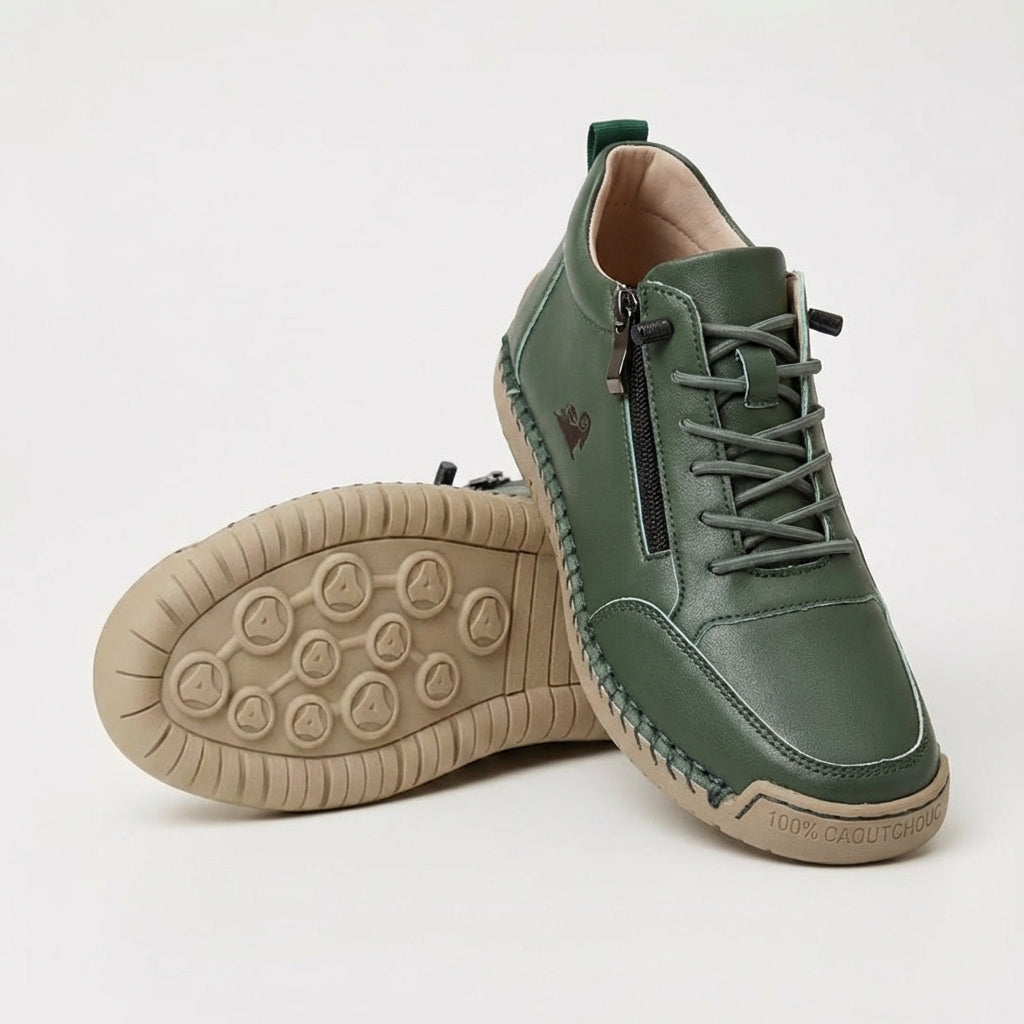 Mafalda - Sneakers comfort con zip Verde Bosco