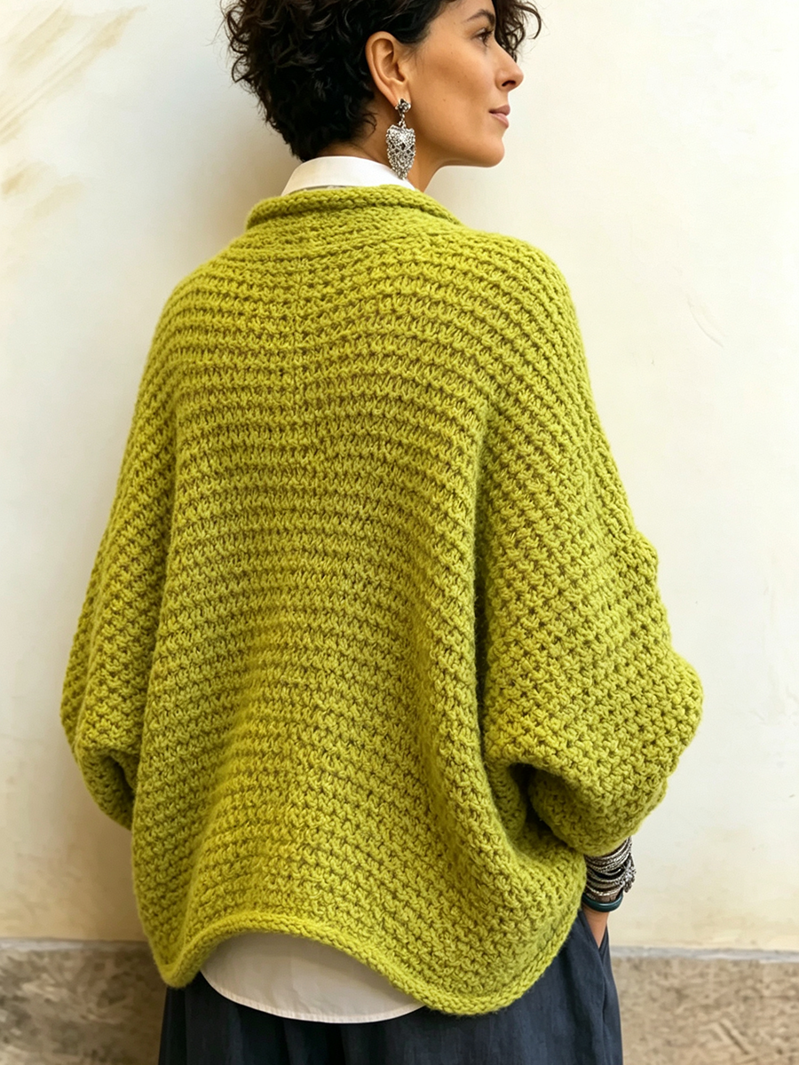 Edoarda - maglione incrociato da donna, colore verde, vista 3