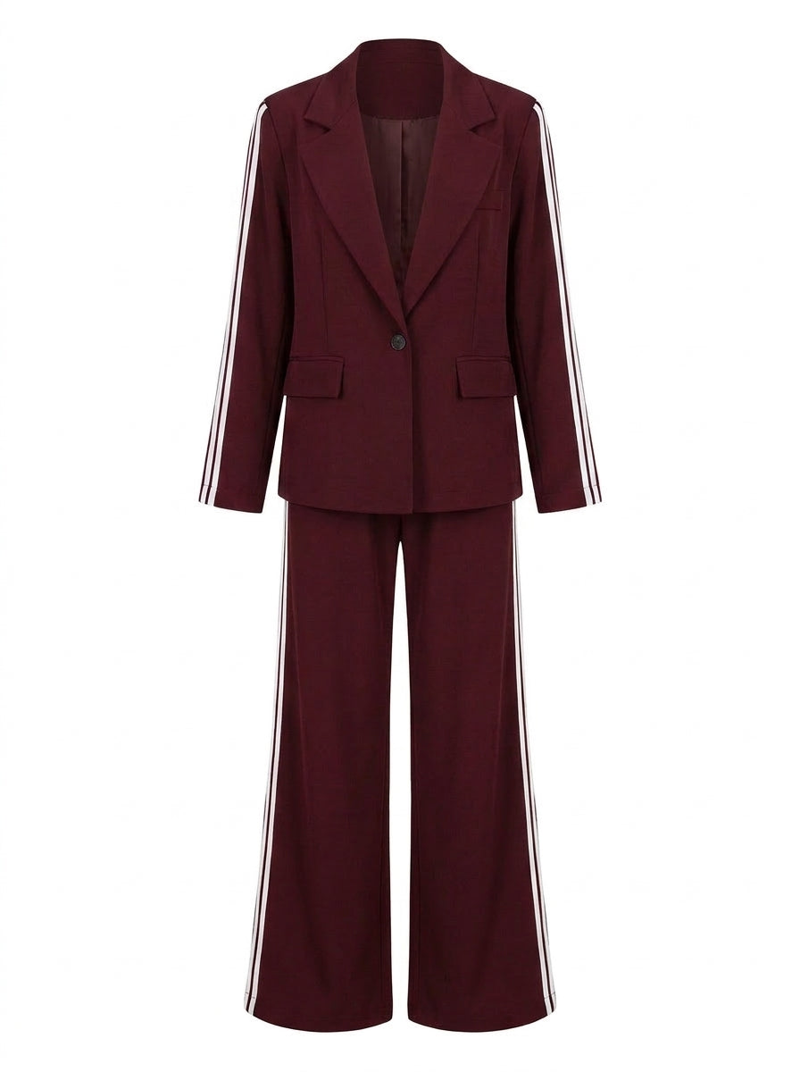 Graziella - Completo giacca e pantalone Bordeaux, fronte