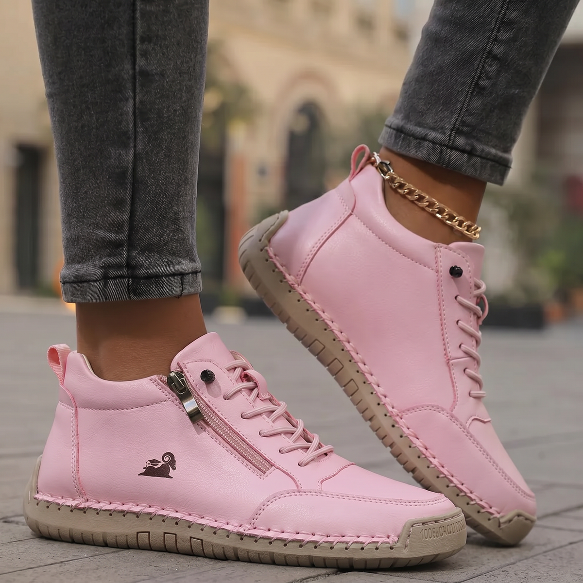 Mafalda - Sneakers comfort con zip Rosa