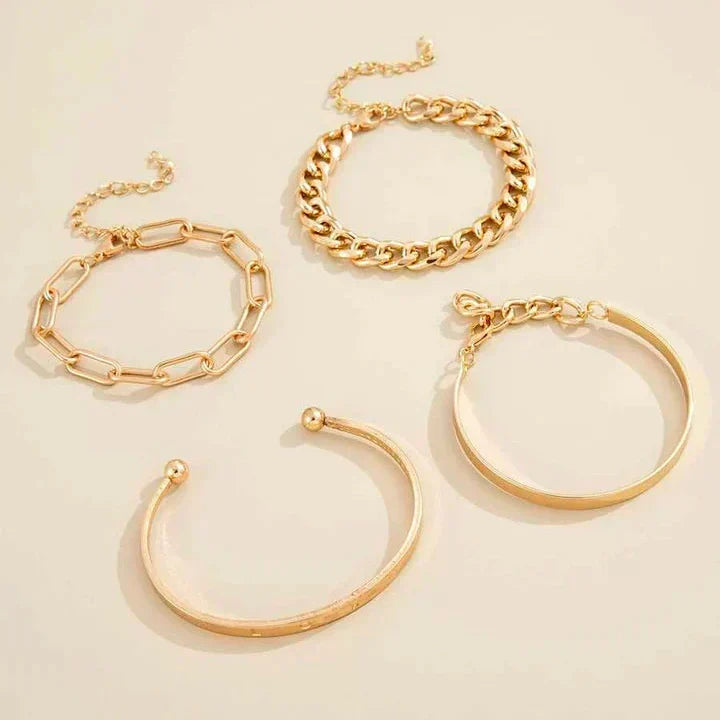 Alessia | Set Bracciali Dorati Moderni