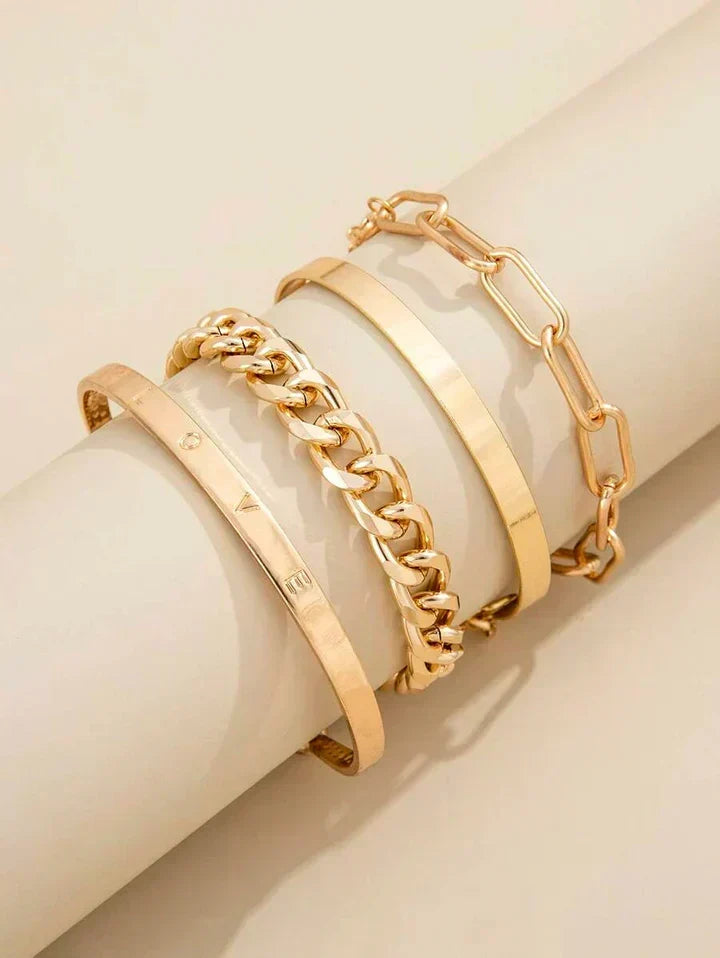 Alessia | Set Bracciali Dorati Moderni