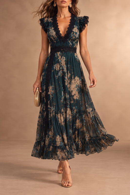 Veronica | Abito Lungo in Chiffon