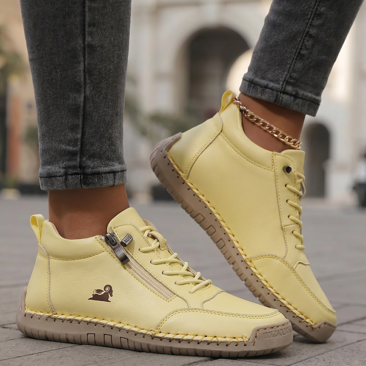 Mafalda - Sneakers comfort con zip Giallo